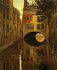 Diego Rivera Canvas Paintings - House over the Bridge